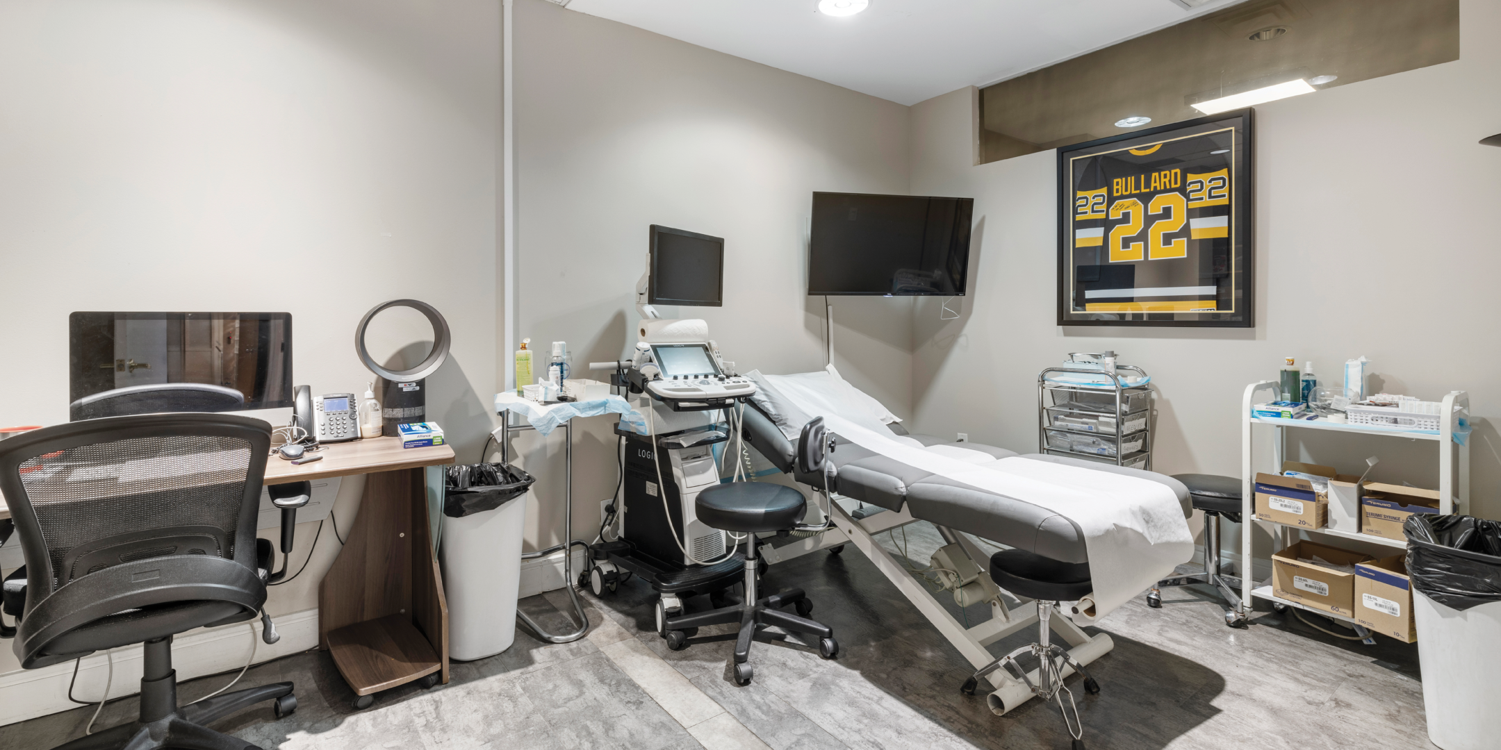 230 Browns Line Patient Room with bed and desk