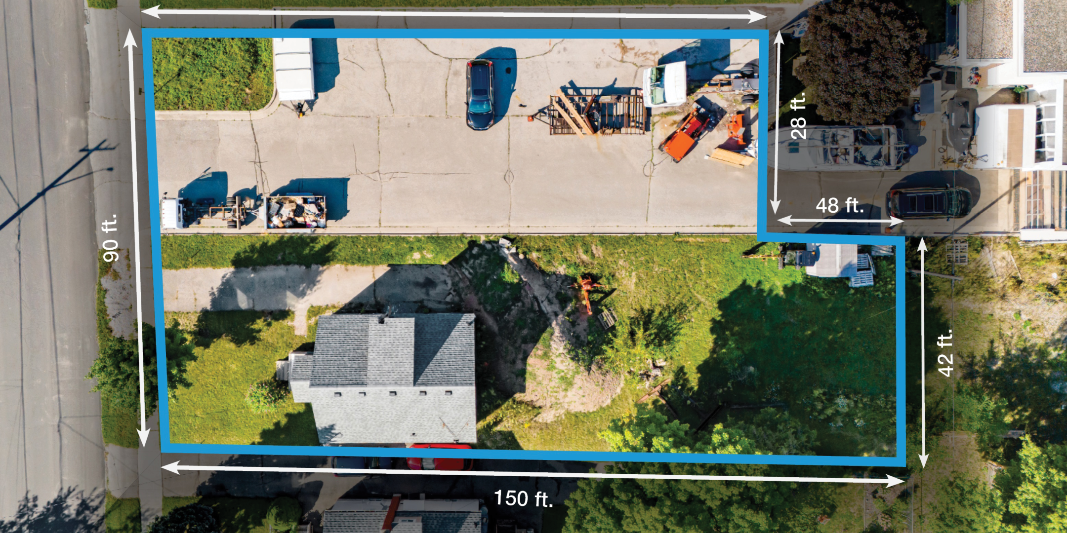 Aerial outline of 314-318 Blucher Boulevard