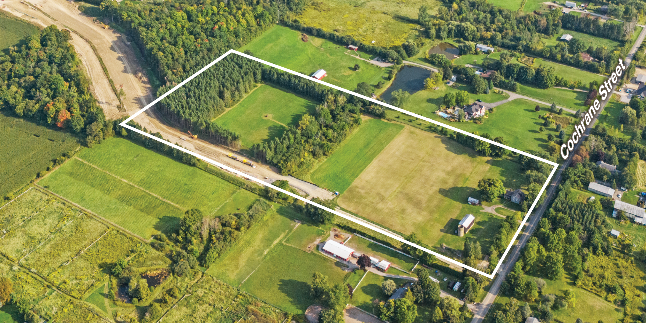 7801 Cochrane Street Future Residential Development Land with Property Outline