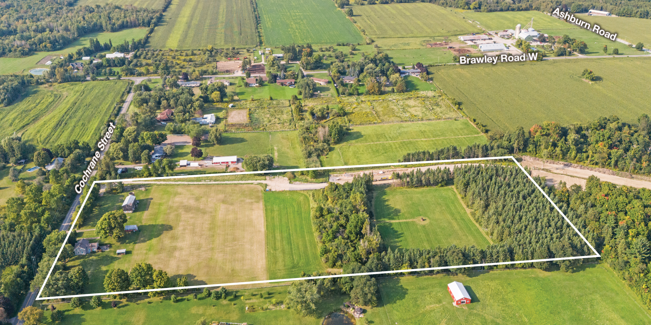 7801 Cochrane Street Future Residential Development Land with Property Outline