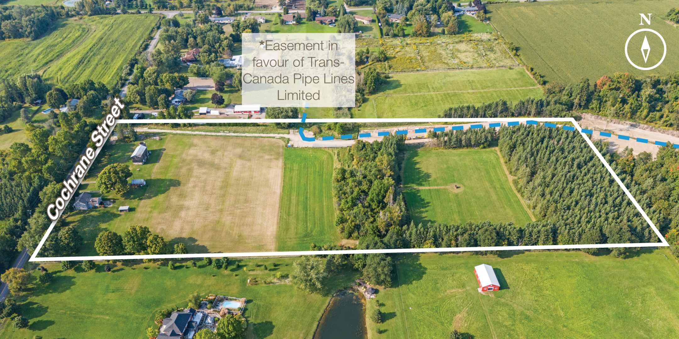 7801 Cochrane Street Future Residential Development Land with Property Outline