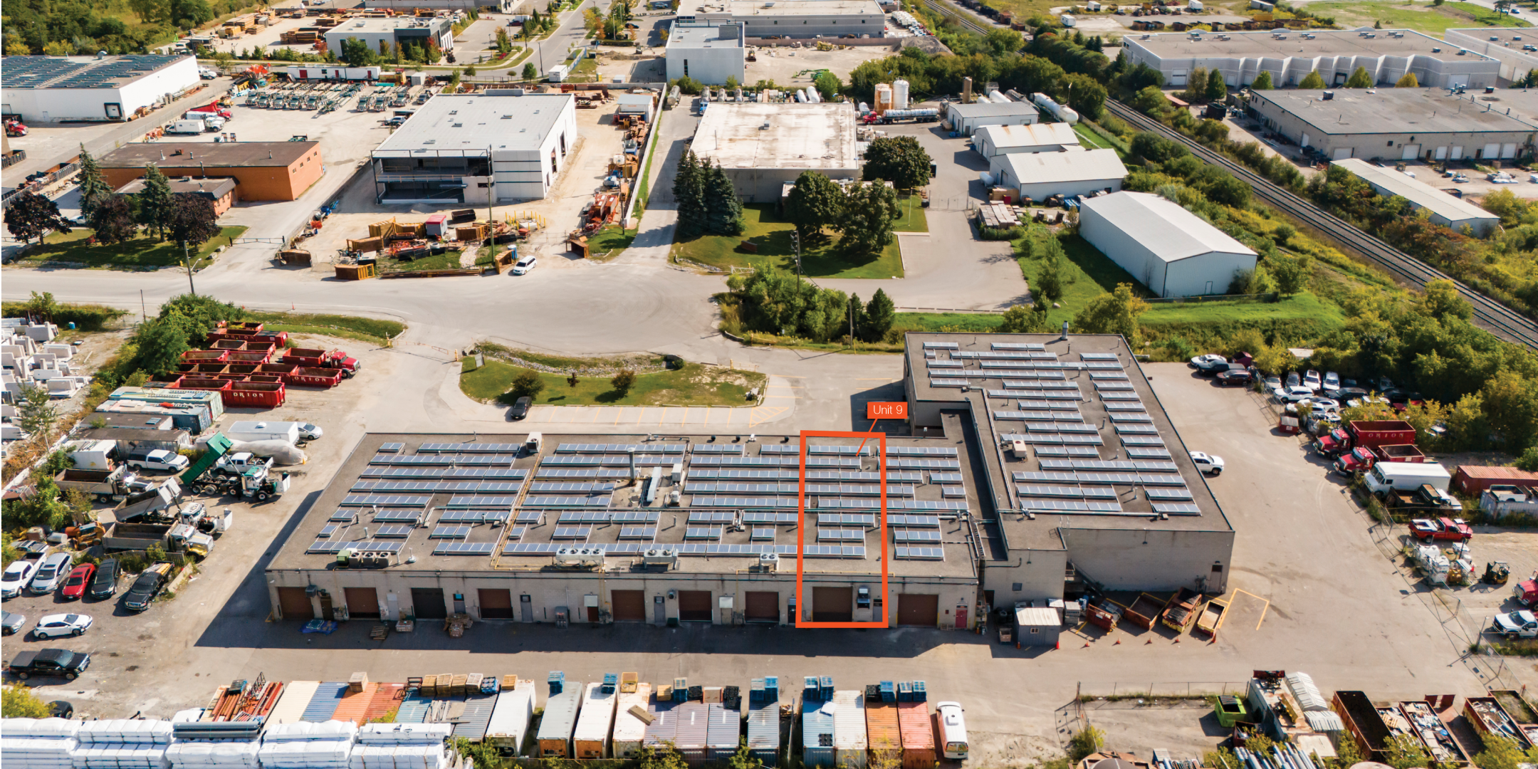 Aerial of 84 Malmo Court with Unit 9 outlined