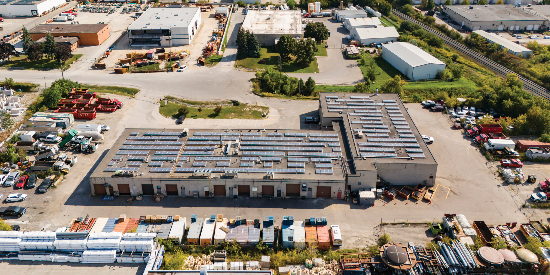 Aerial of 84 Malmo Court showing exterior rear drive in doors