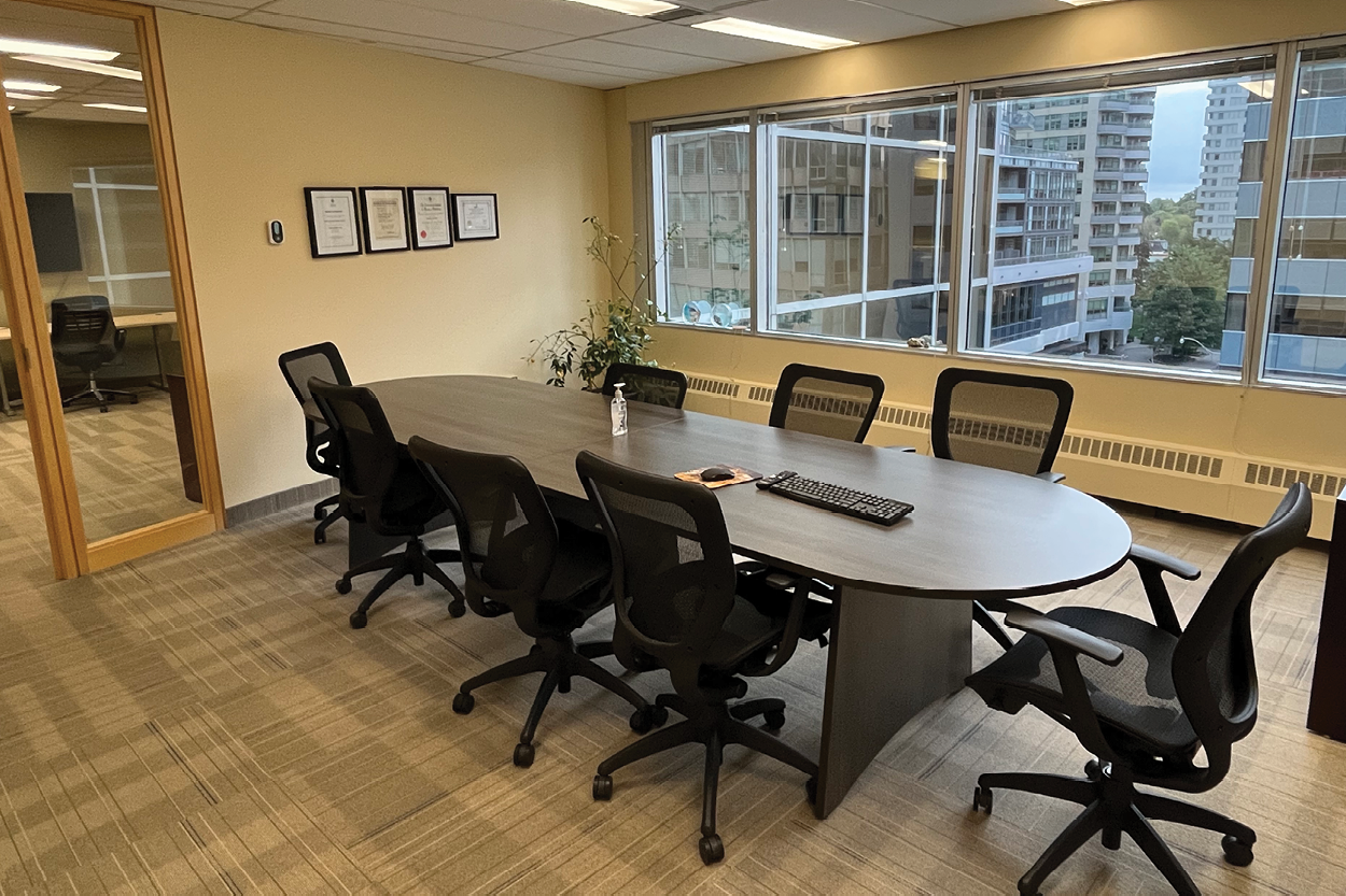 90 Eglinton Avenue E boardroom with big windows