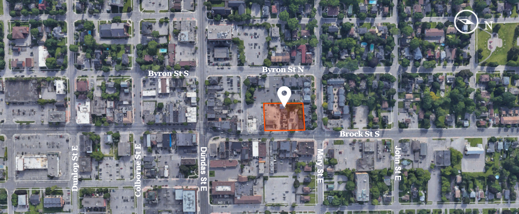 132 & 146 Aerial view of property with closest major intersections nearby