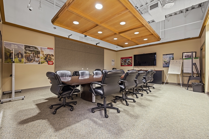 33 Kern Road big boardroom with TV on the wall