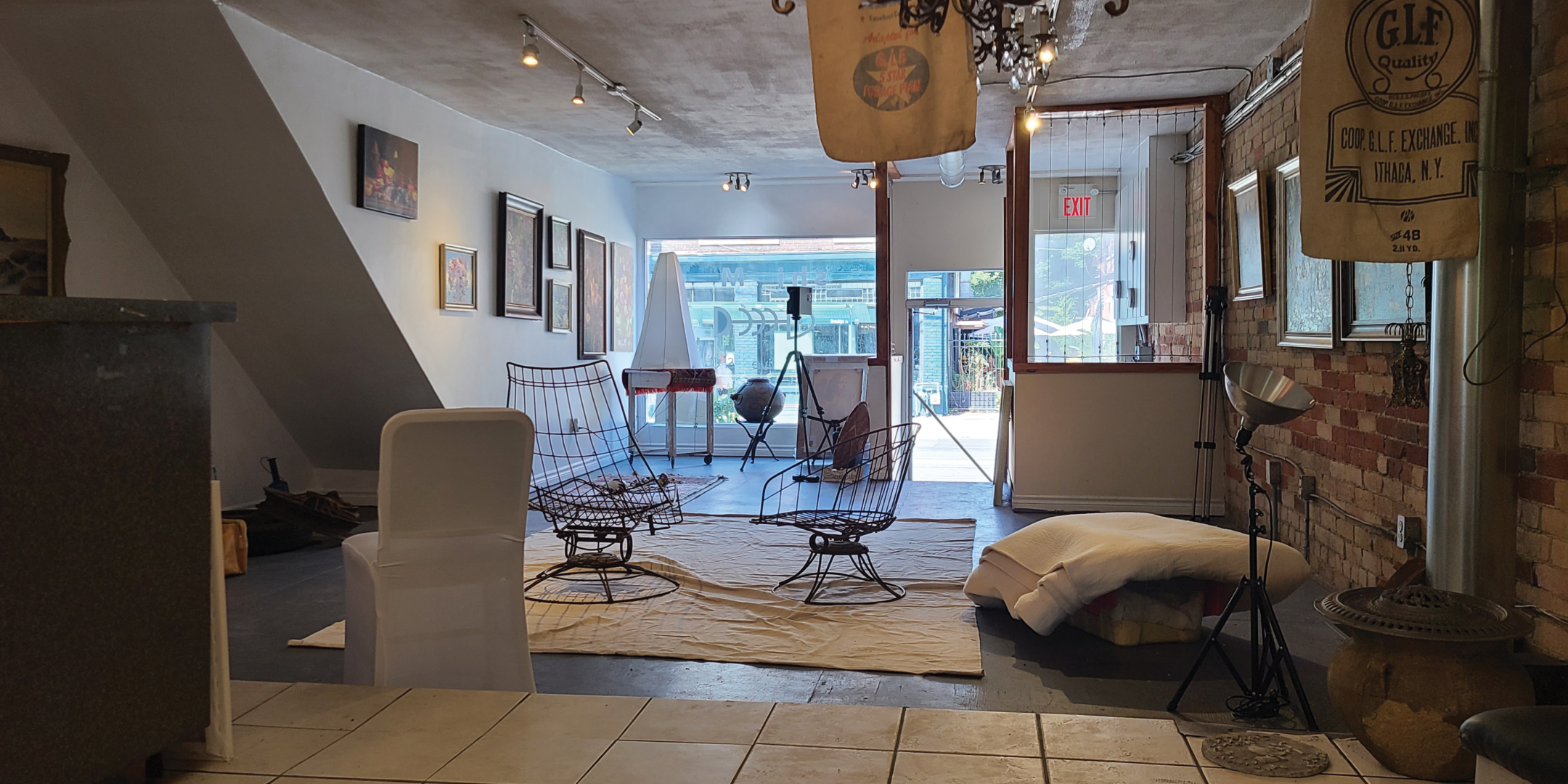 1105 Queen Street E Interior Lounge Area Open Space with Staircase