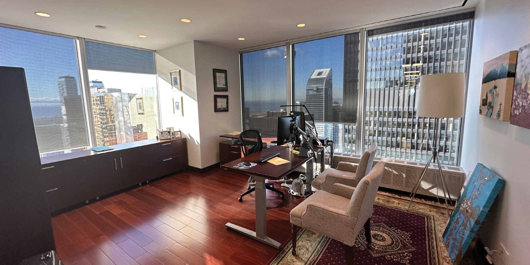 199 Bay Street interior view of private office room with desk and monitor