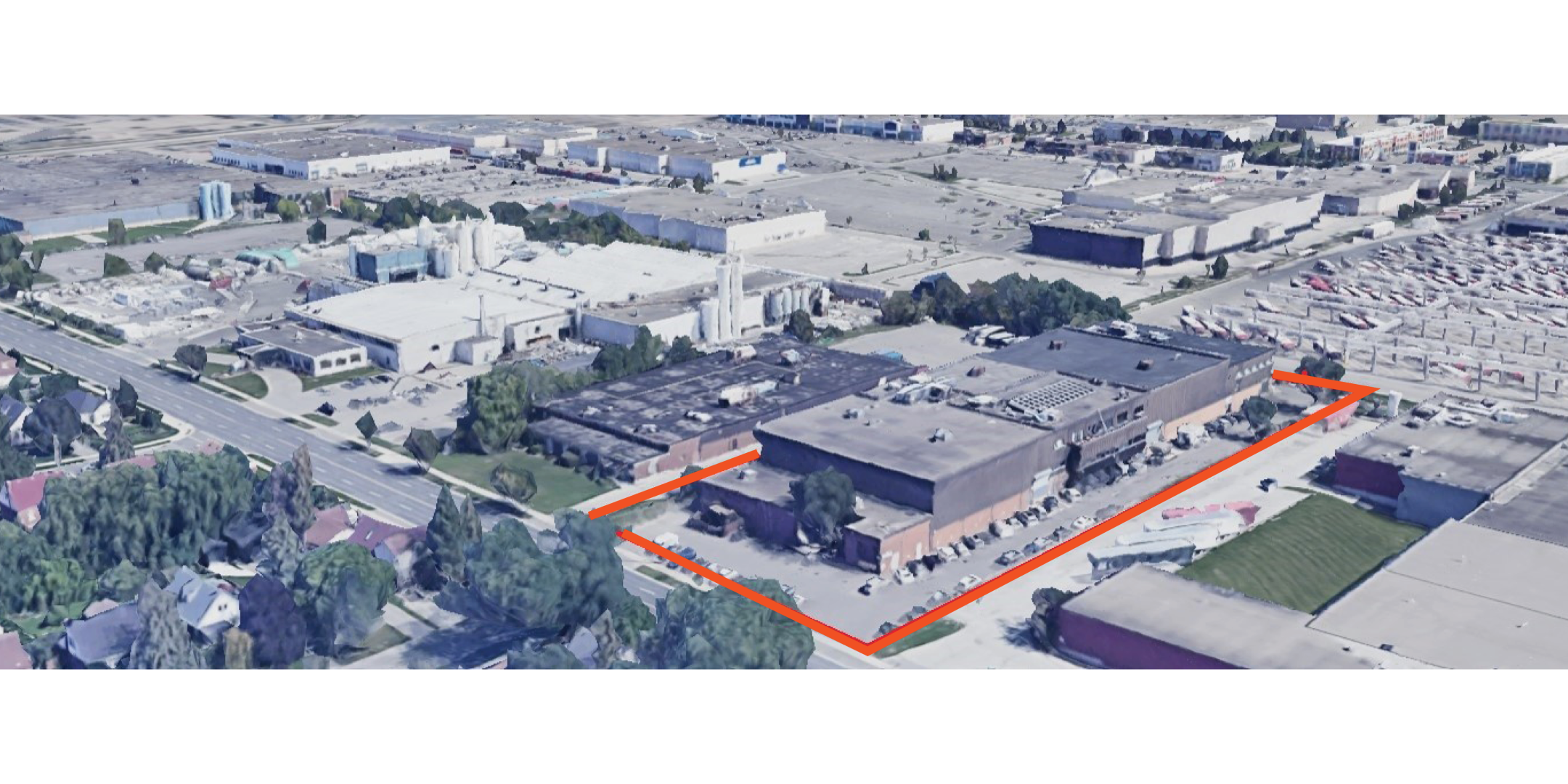 793 Pharmacy Avenue Property Outline over Building