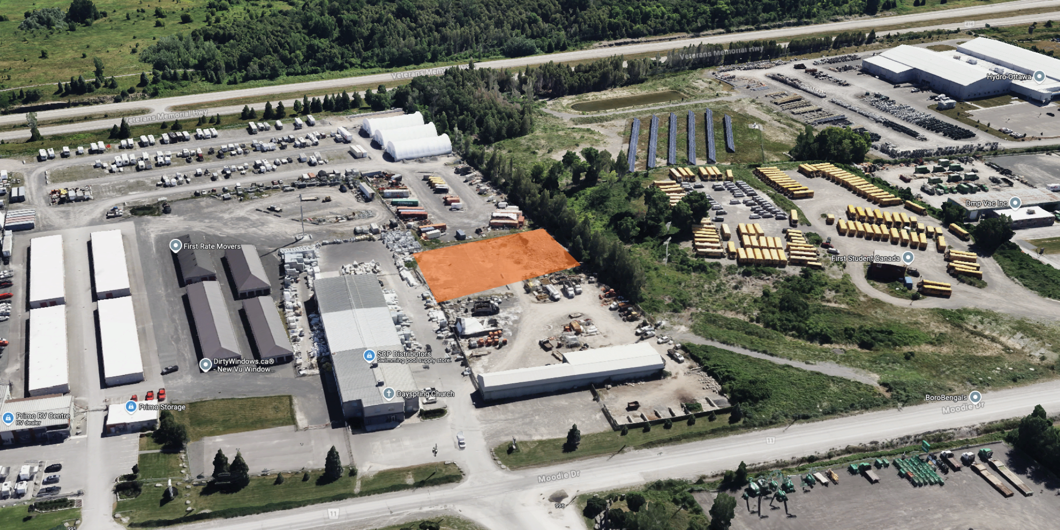 Aerial outlined of 999 Moodie Drive