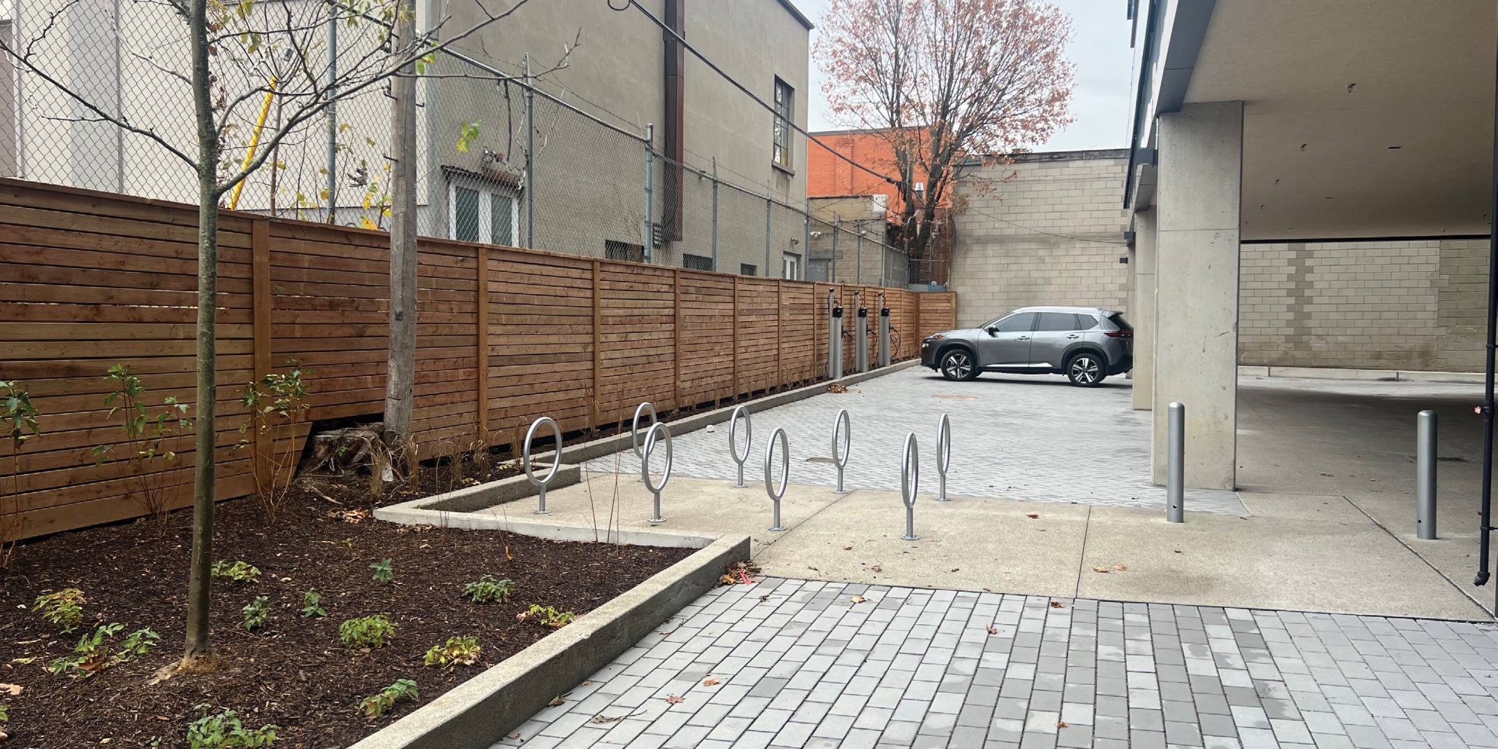300 Geary parking area and garden