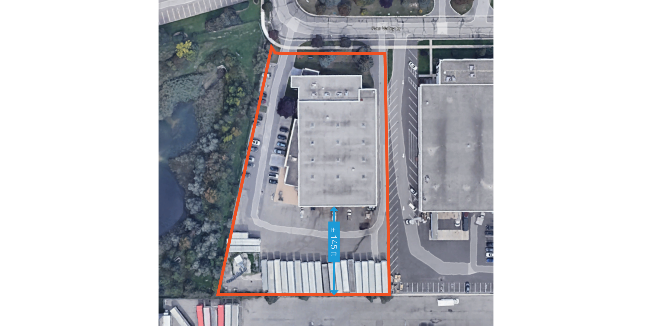 51 Four Valley Drive Property Outline with rear excess land