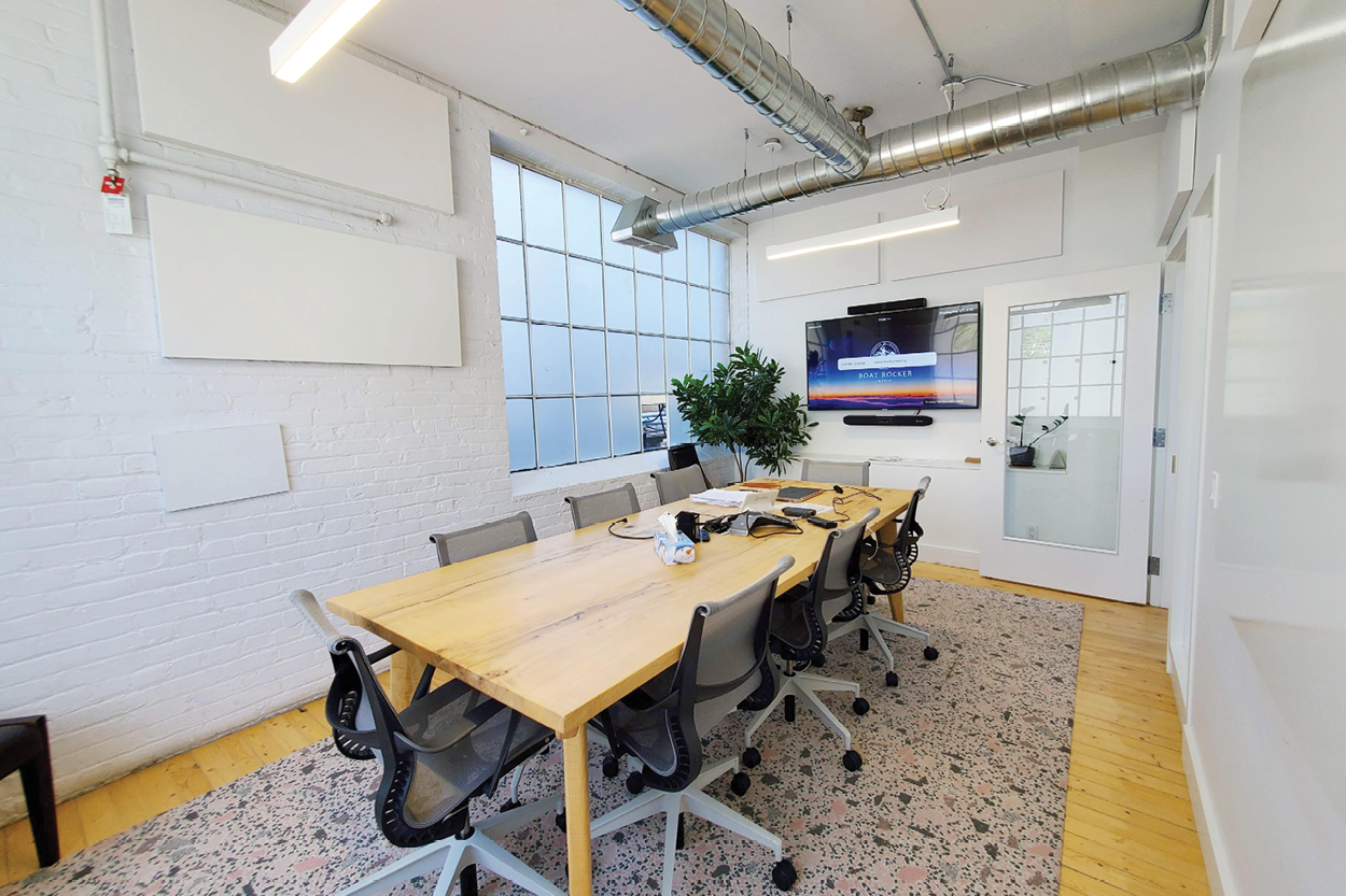 571 Adelaide Street E boardroom with mounted TV