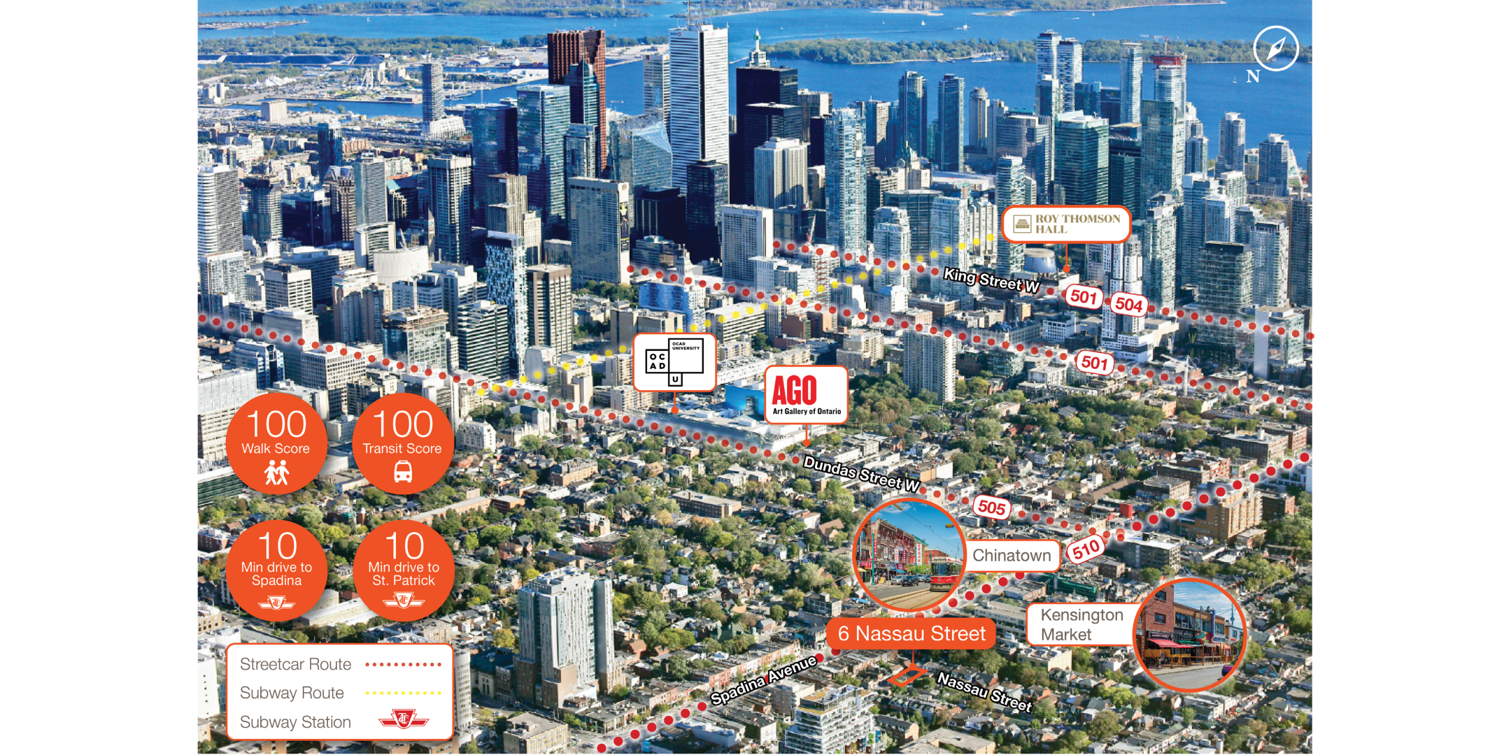 6 Nassau Street Aerial Amenity Map