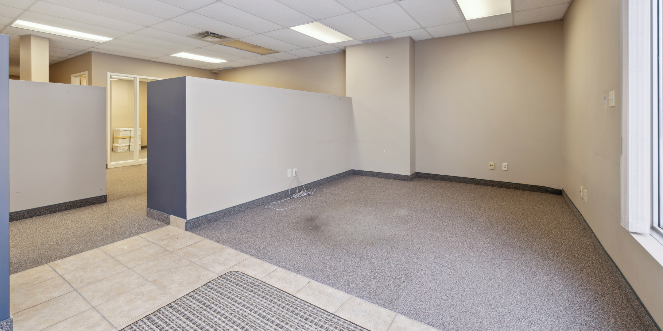 Open area with half wall