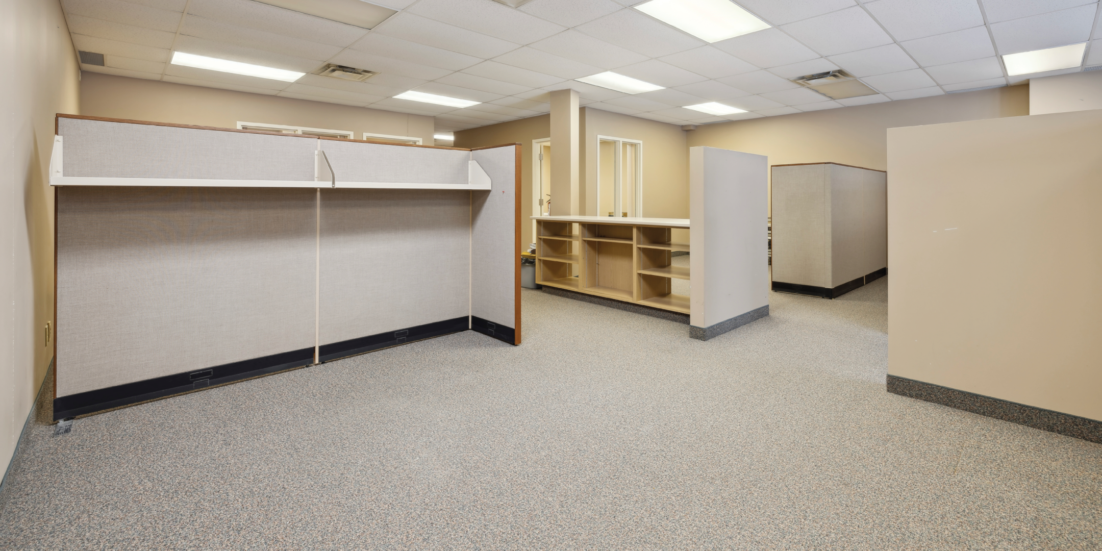 View of open area with cubicles