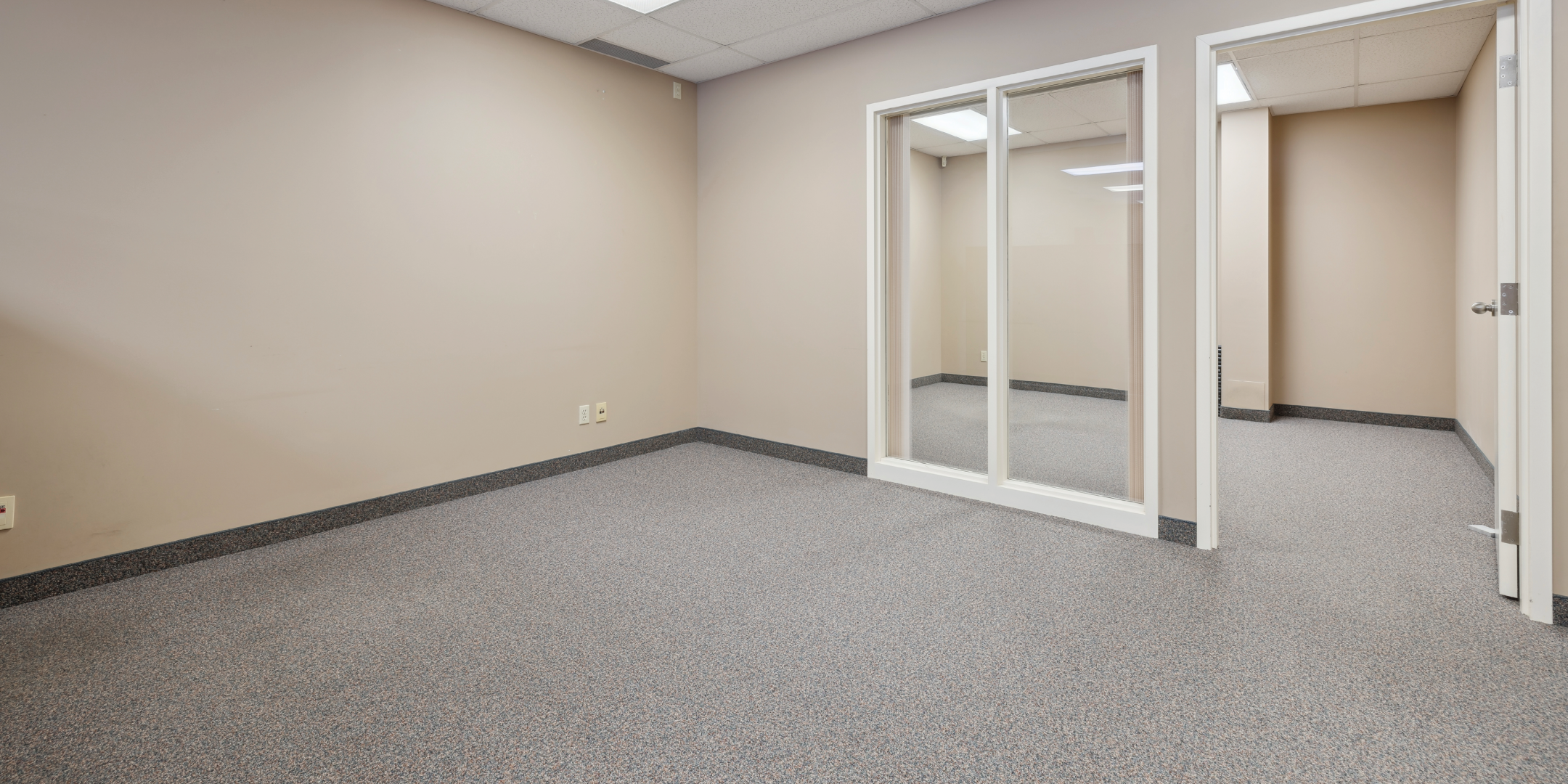 Interior office with glass windows