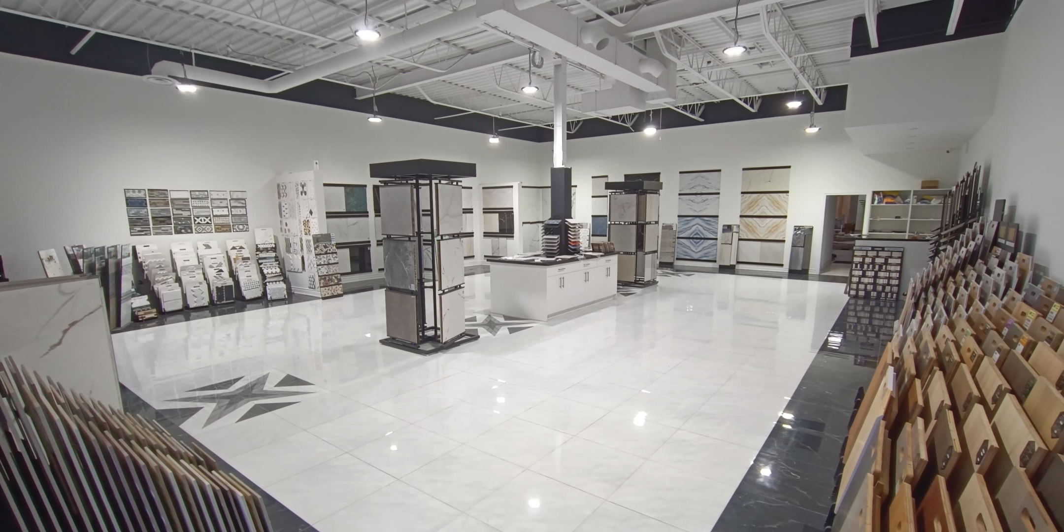15 Sheldon Drive Interior Showroom with different styles and materials for floors and walls