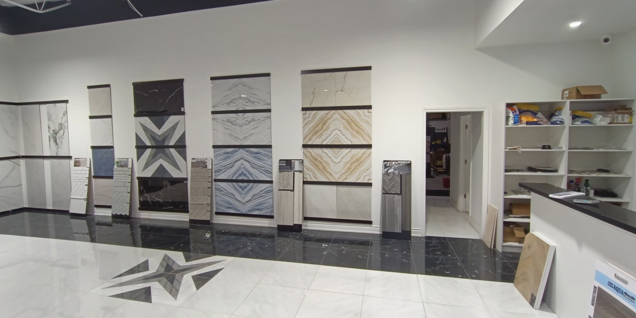 15 Sheldon Drive Interior Showroom with different styles and materials for floors and walls
