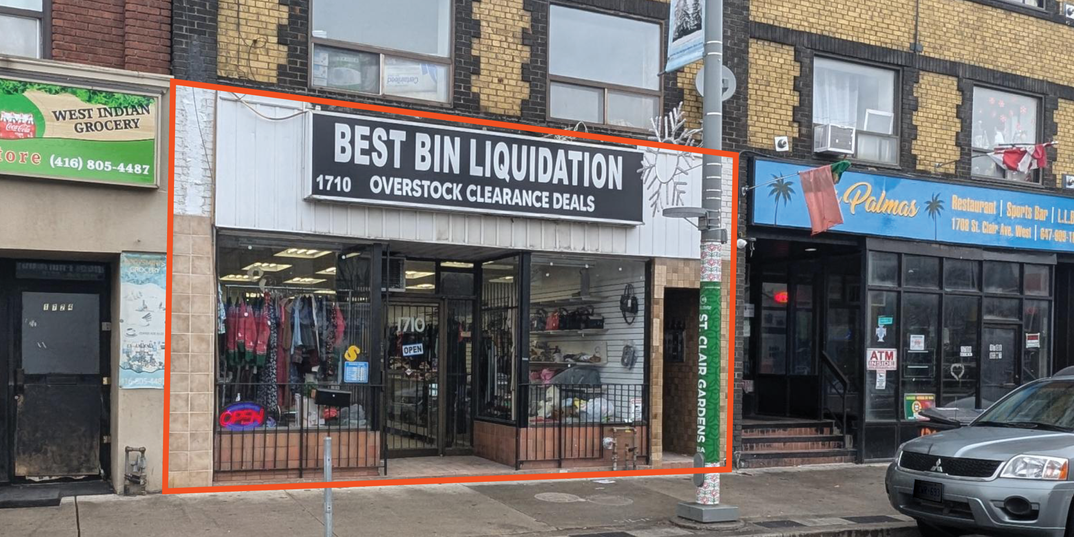 1710 St. Clair Avenue W Retail Building with Property Outline