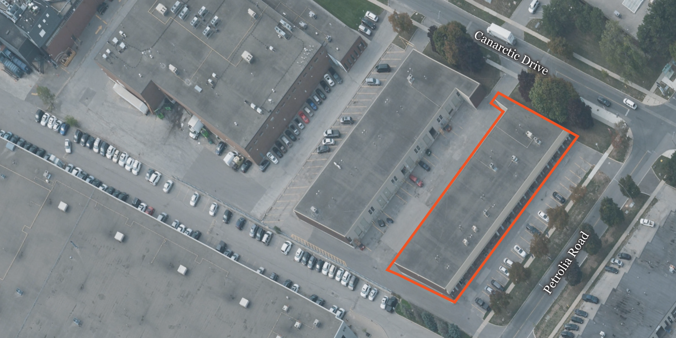 644 Petrolia Road Aerial with Property Outlined