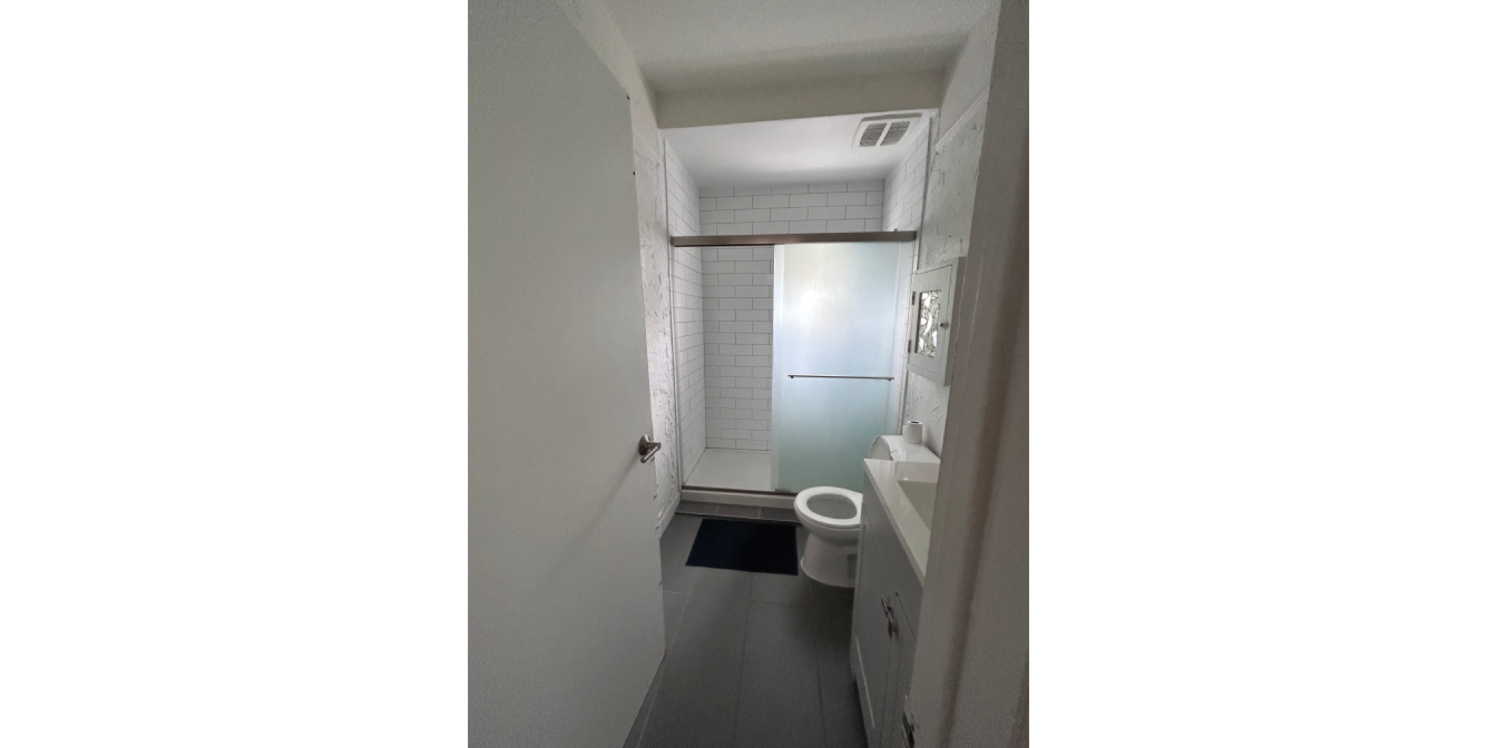 781 Queen Street E Bathroom with shower, toilet and vanity