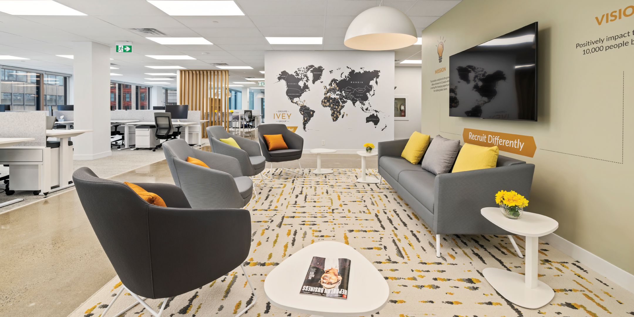 11 King Street West seating area with TV