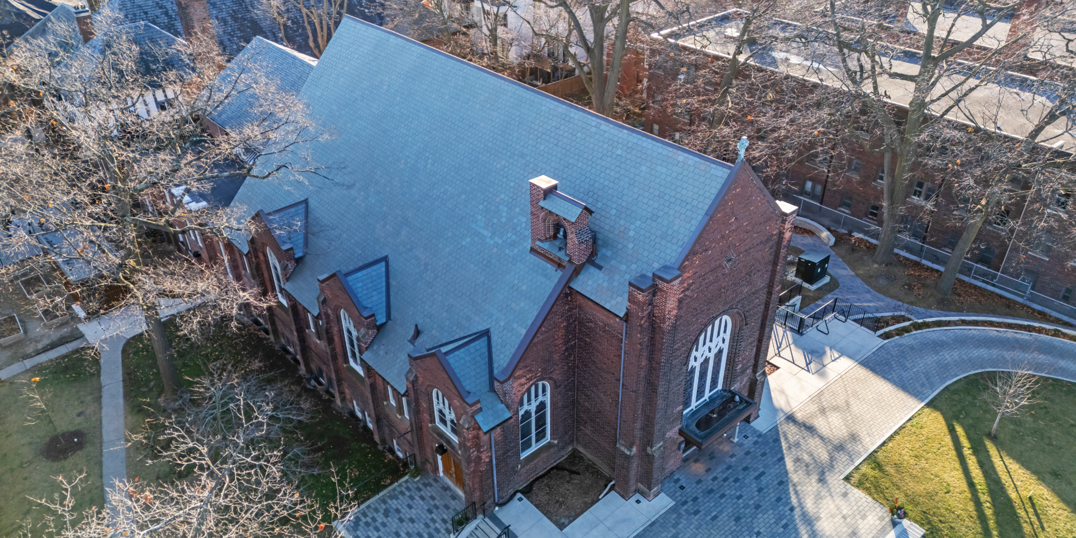 2423 Queen Street E - Gallery - Front of Building Drone Shot Alt Angle