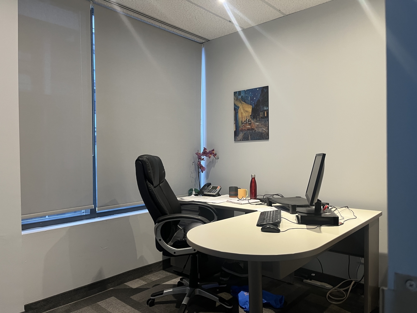 184 Front Street E private office with L-shape desk and chair