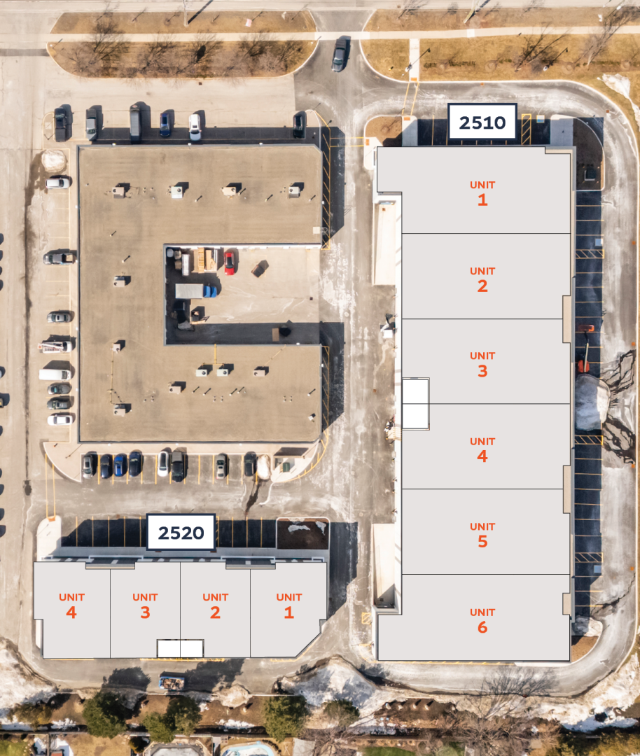 2510 & 2520 Speers Road Birds Eye View Site Plan