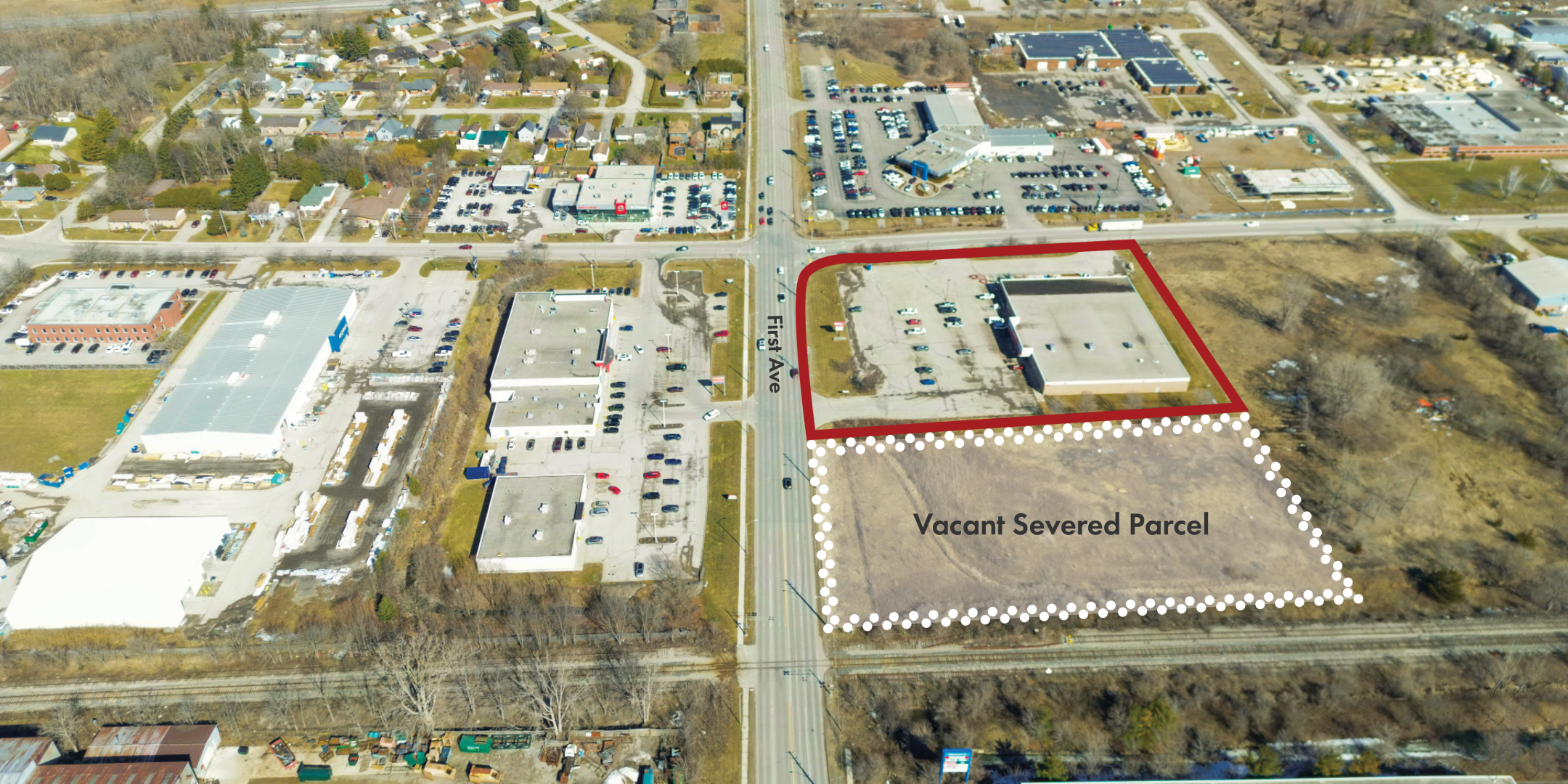 115 Edward Street Property Outline with Vacant Severed Parcel