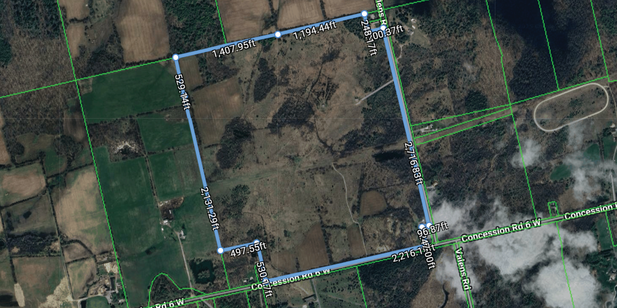 Aerial of Land at 1179 Valens Road 