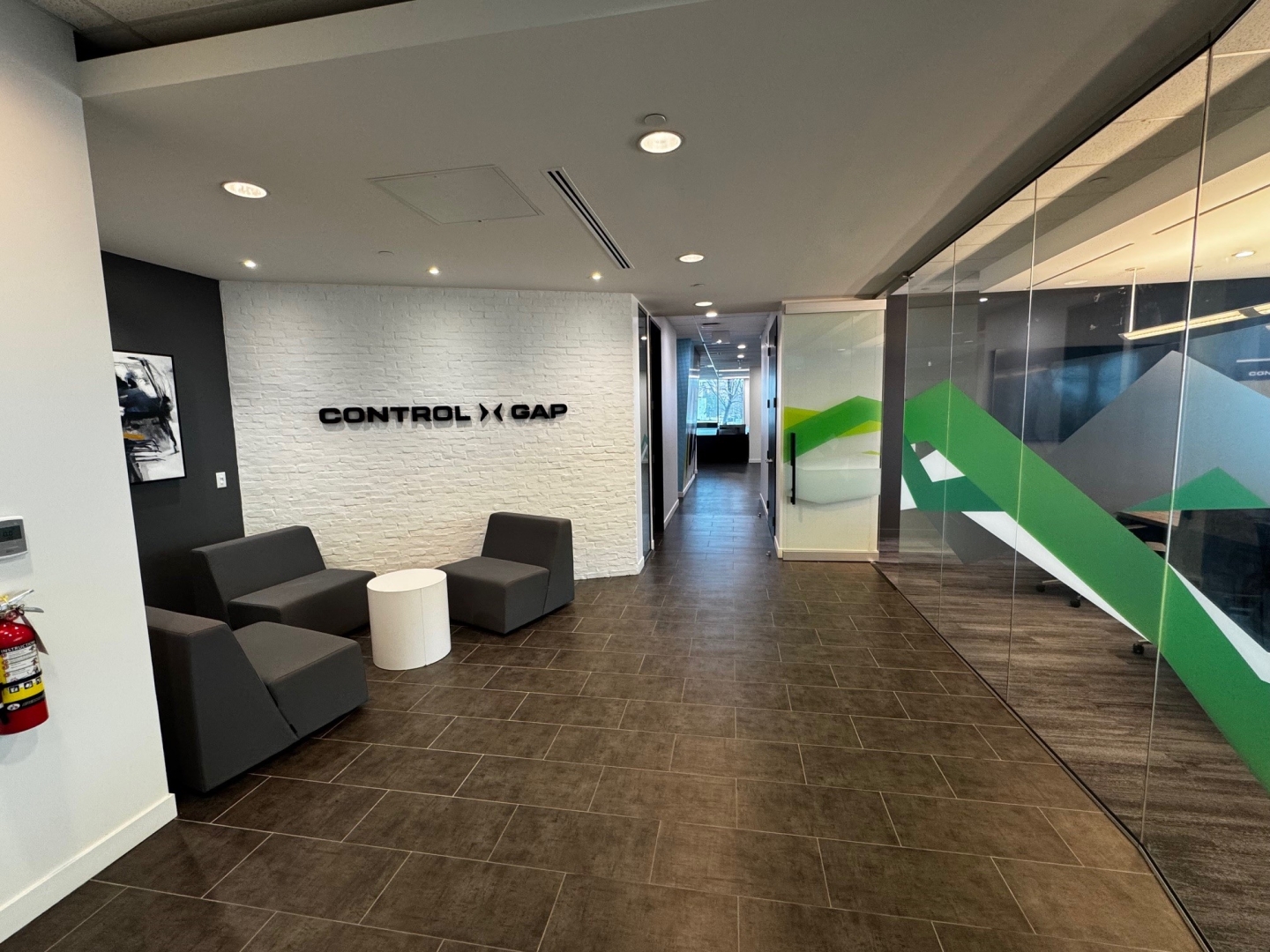 2680 Matheson Blvd E Reception area with sofa and entrance to the office area