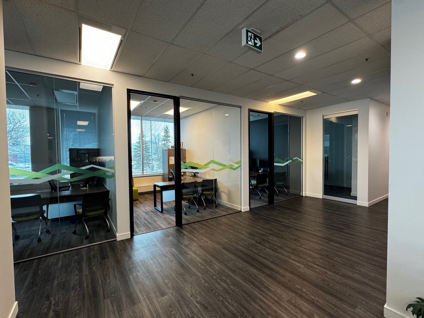 2680 Matheson Blvd E view of private offices with glass doors