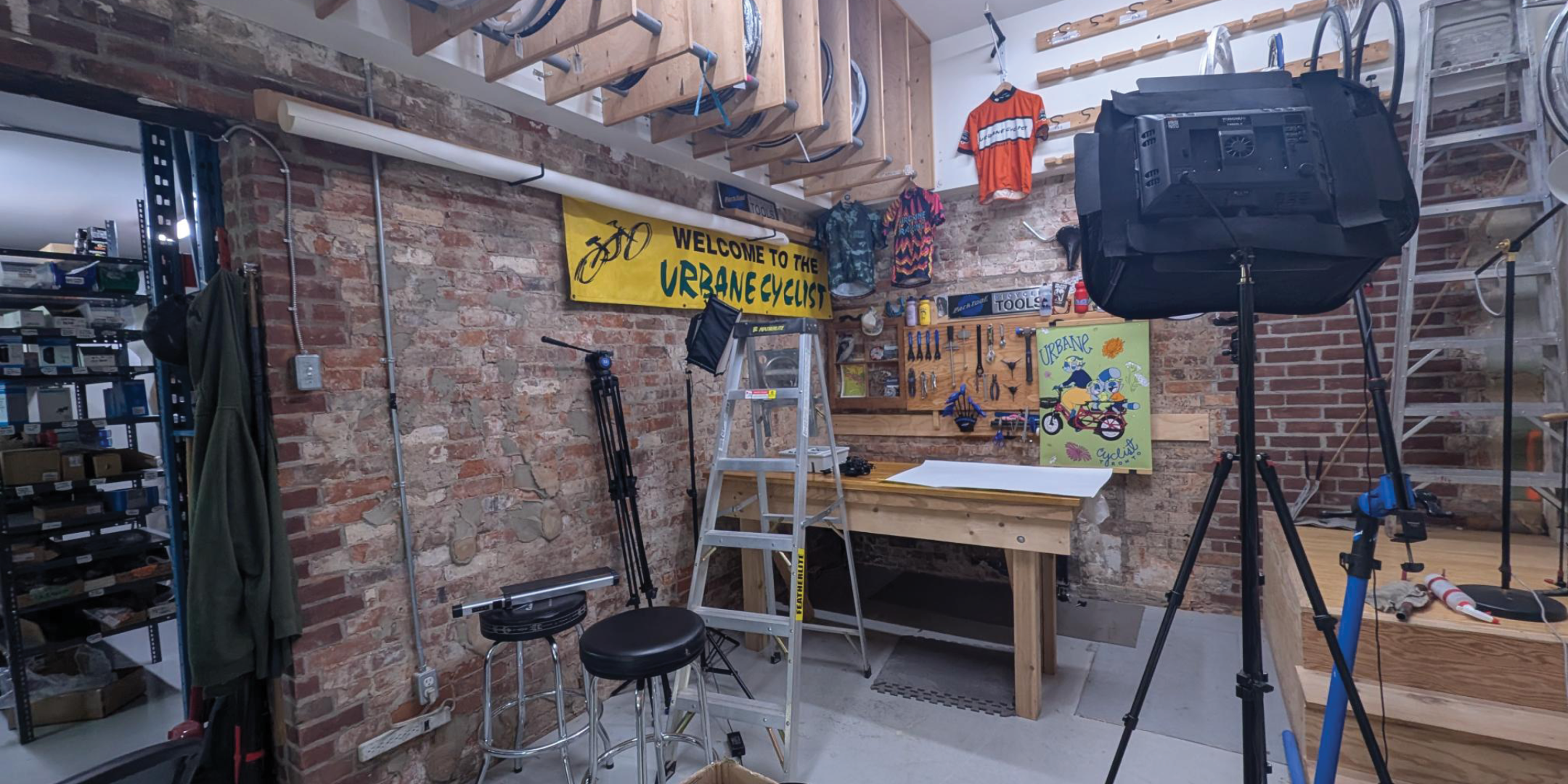 280 College Street Interior Storage Area with Bicycle parts and equipment