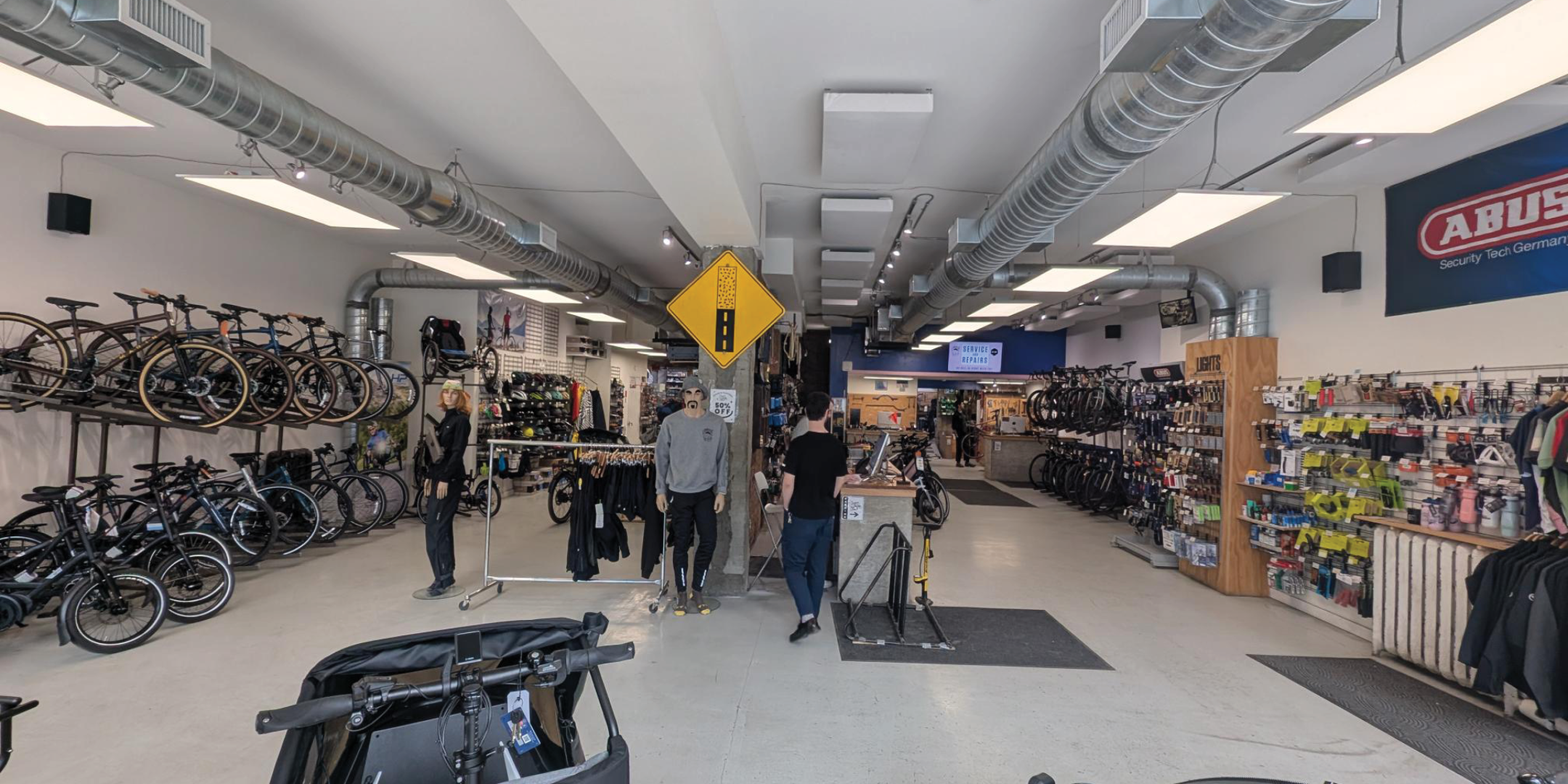 280 College Street Retail Area with bikes, biking equipment and clothing