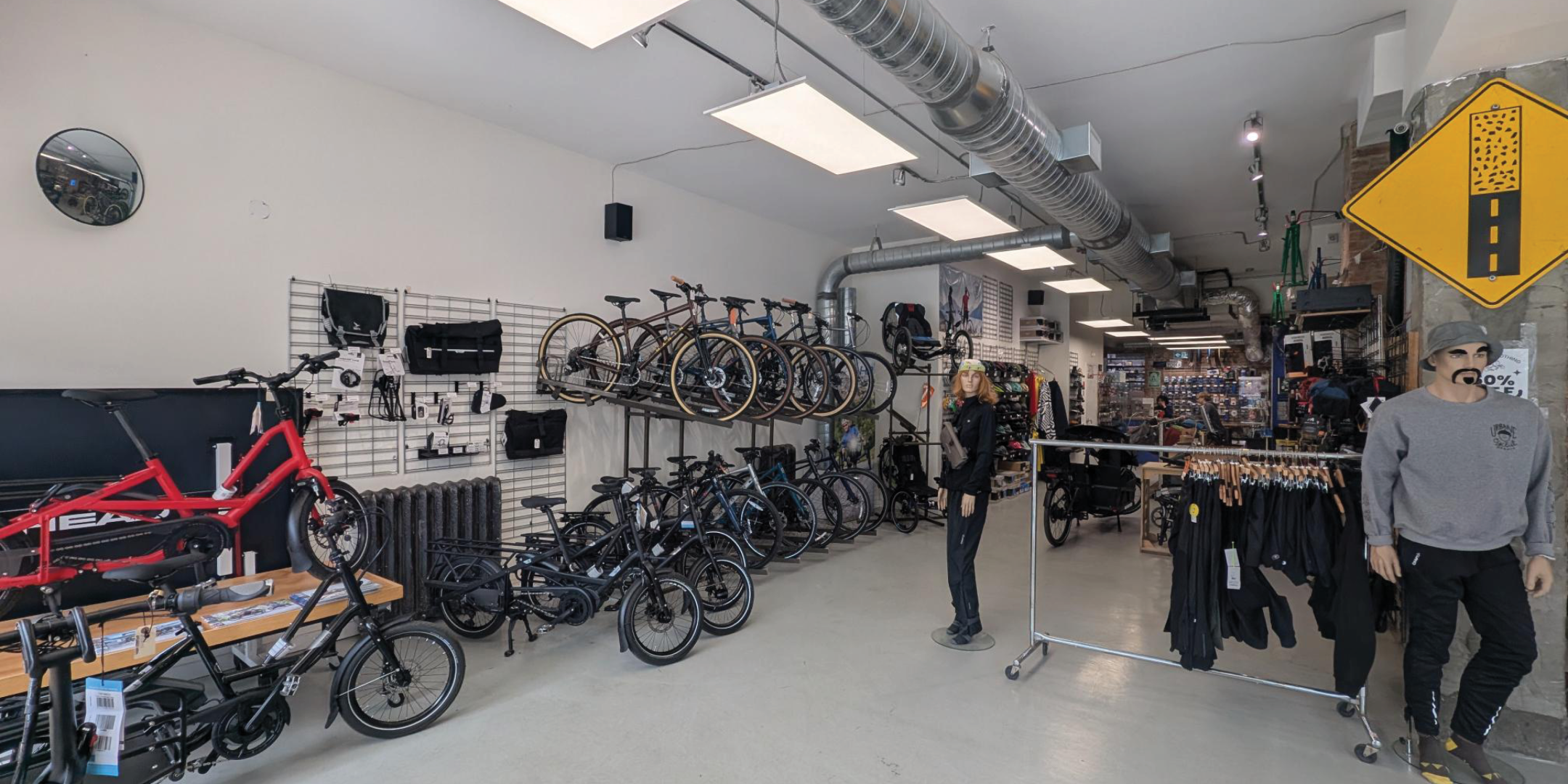 280 College Street Retail Area with bikes, biking equipment and clothing