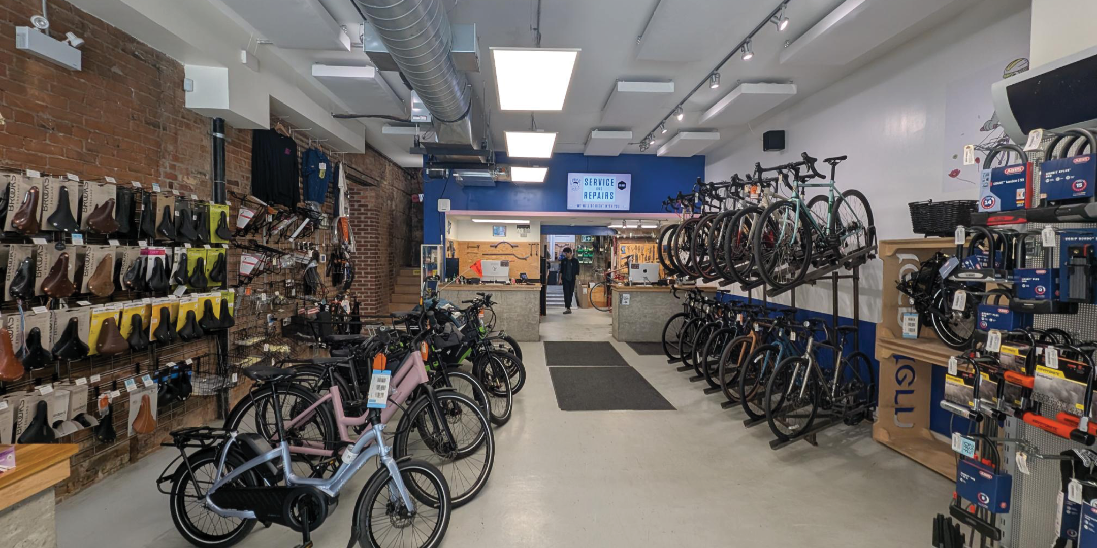 280 College Street Retail Area with bikes, biking equipment and clothing