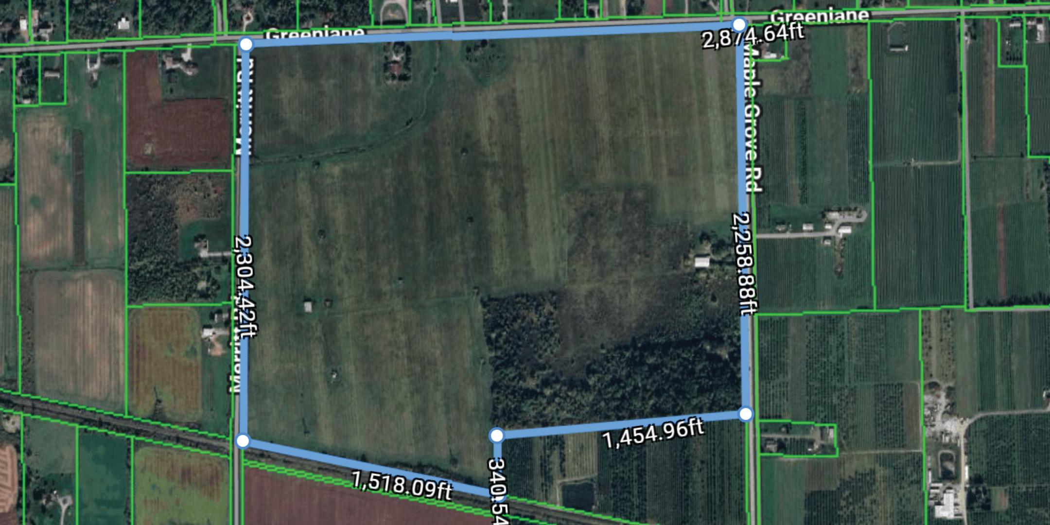 Aerial of Available Land at 4136 Greenlane Road 