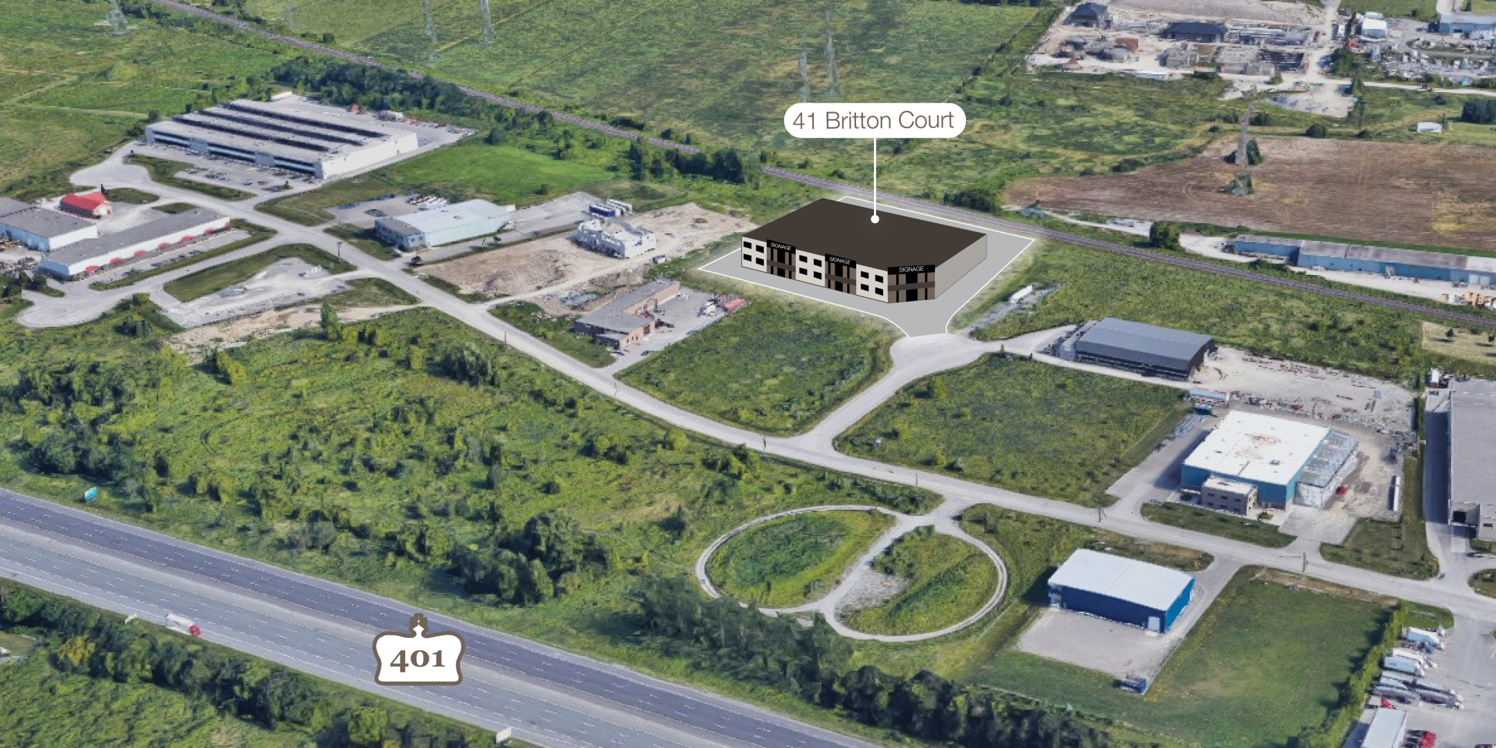 41 Britton Court Rendering of Industrial Building on Available Land