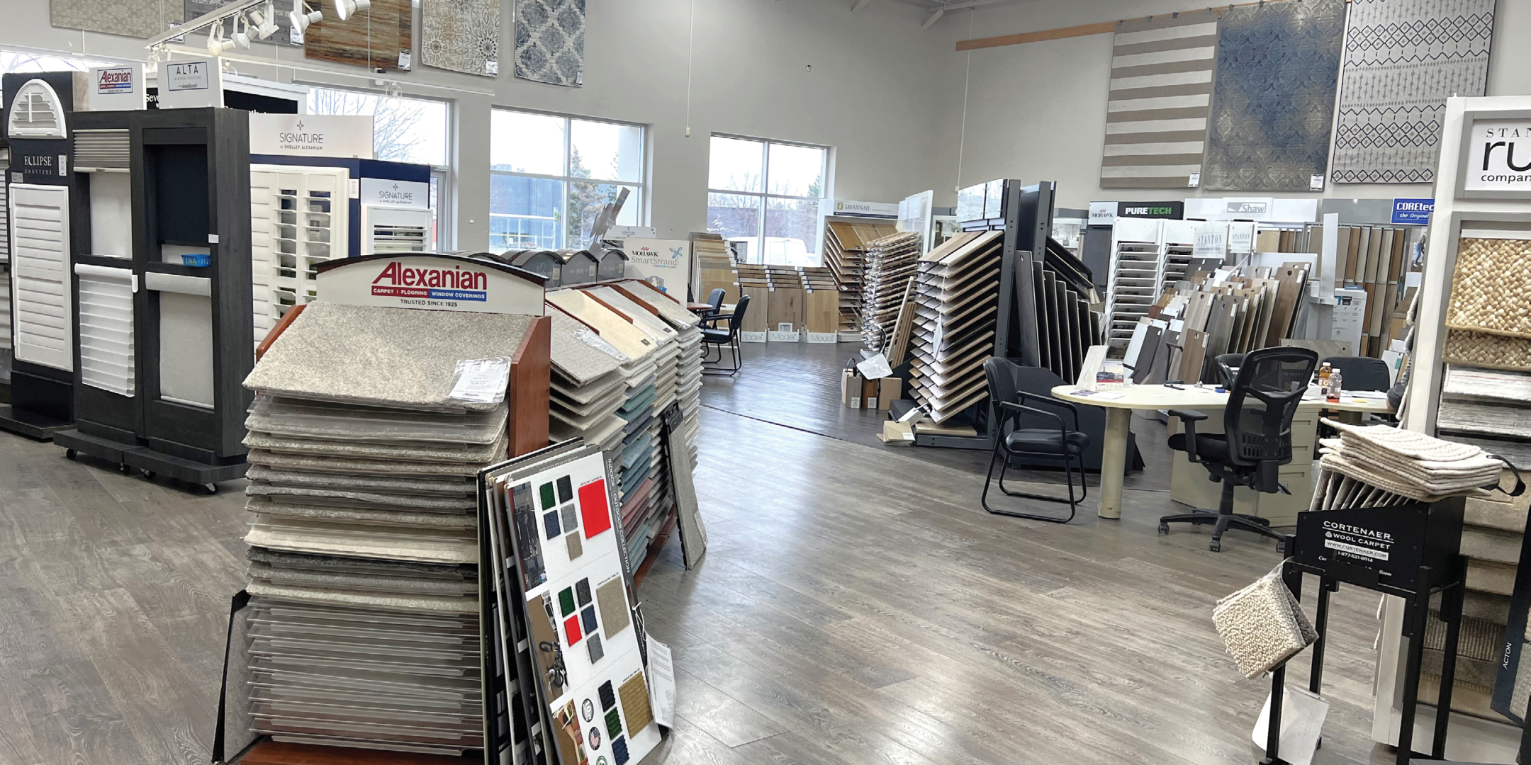 View of open retail area