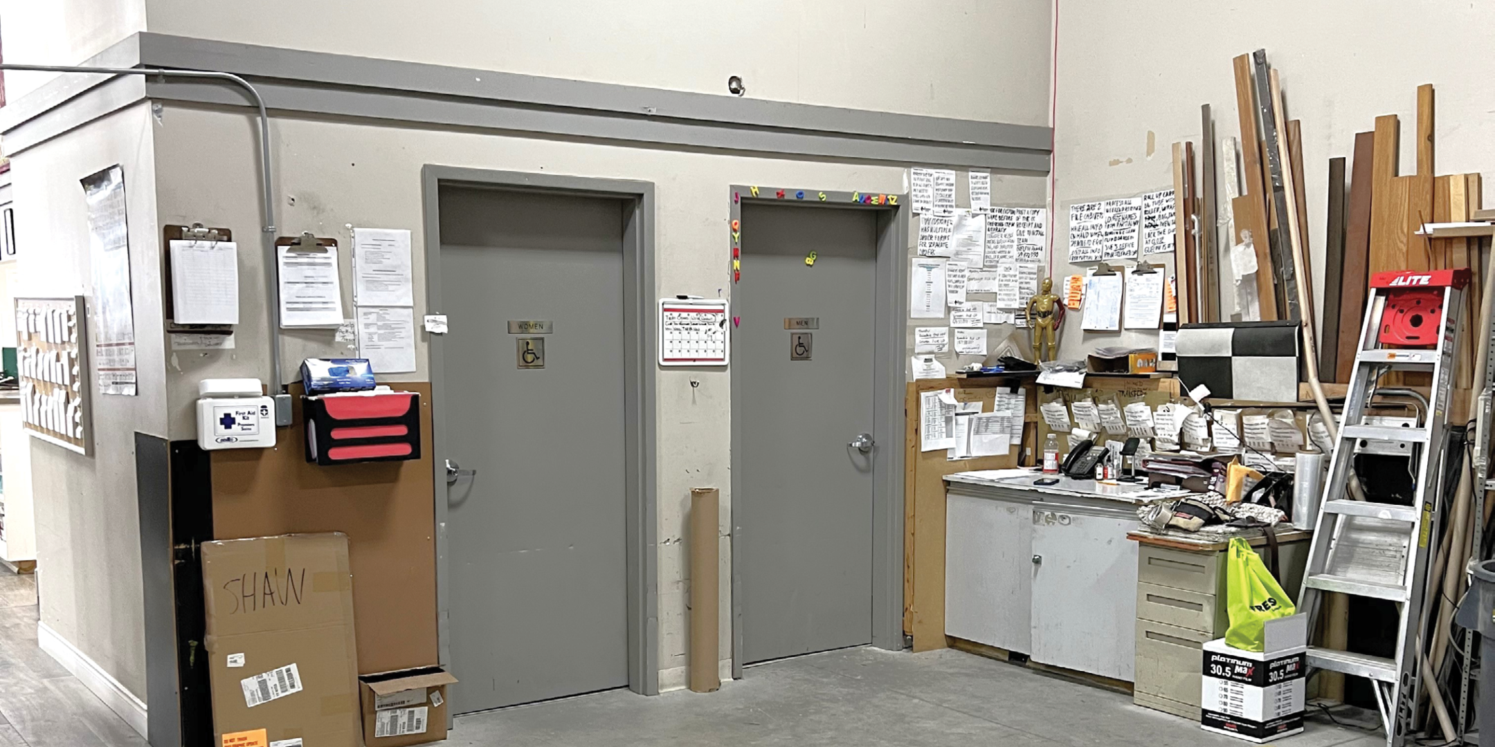 Interior bathrooms in retail unit