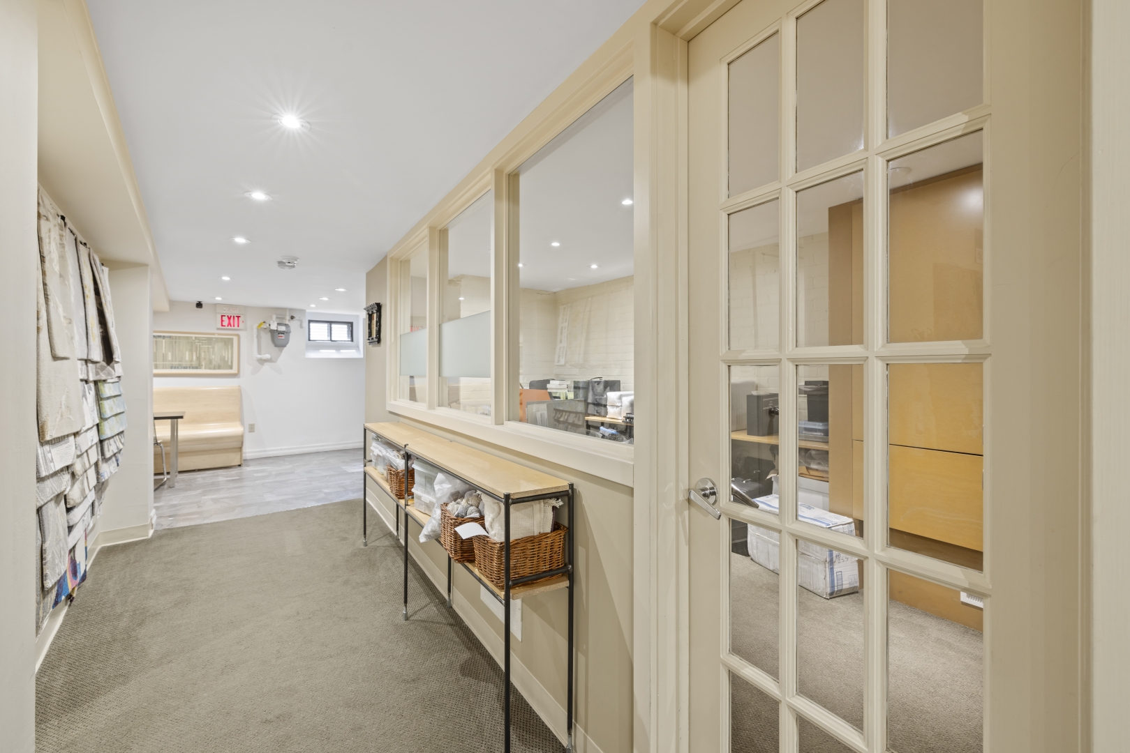 532 Annette Street Basement corridor with glass windows on the side
