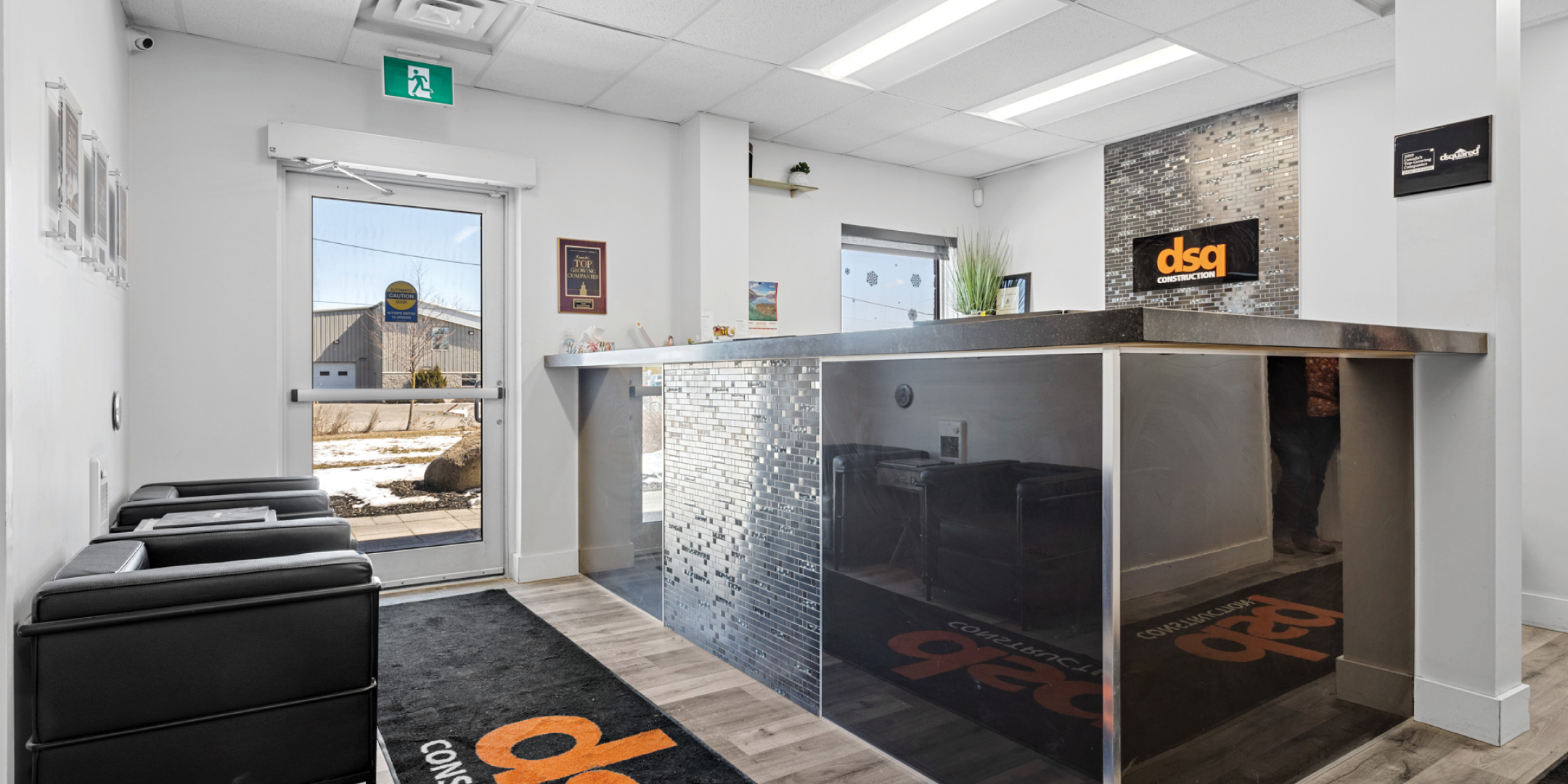 Reception area with desk