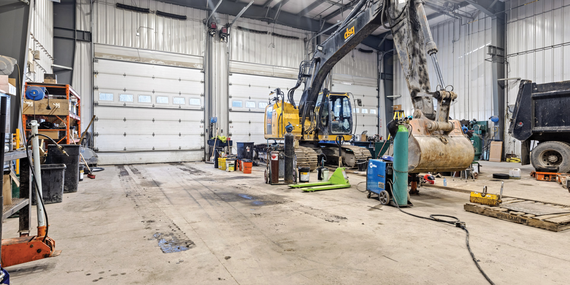 Warehouse area and view of shipping doors