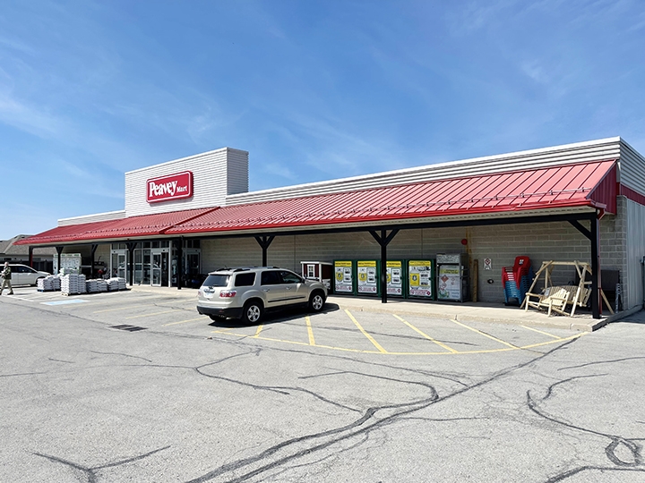 321 Main Street building exterior showing parking spaces