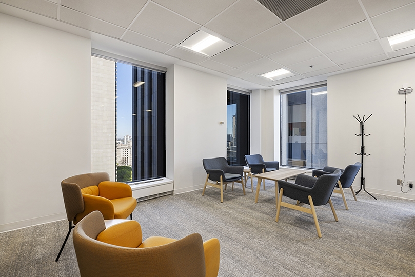 390 Bay Street offices with sofa chair