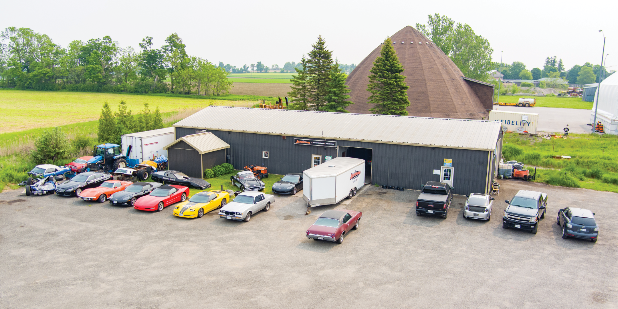 35 Brook Street 2.028 acres of land with one industrial building and lots of cars surrounding