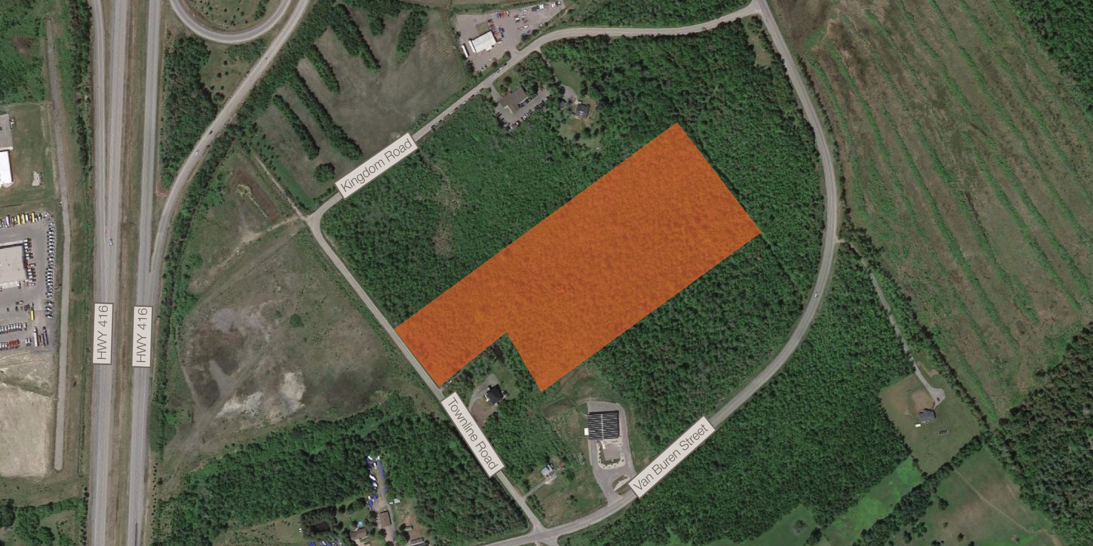 375 Townline Road - Land in Kemptville, ON with orange property outline highlight