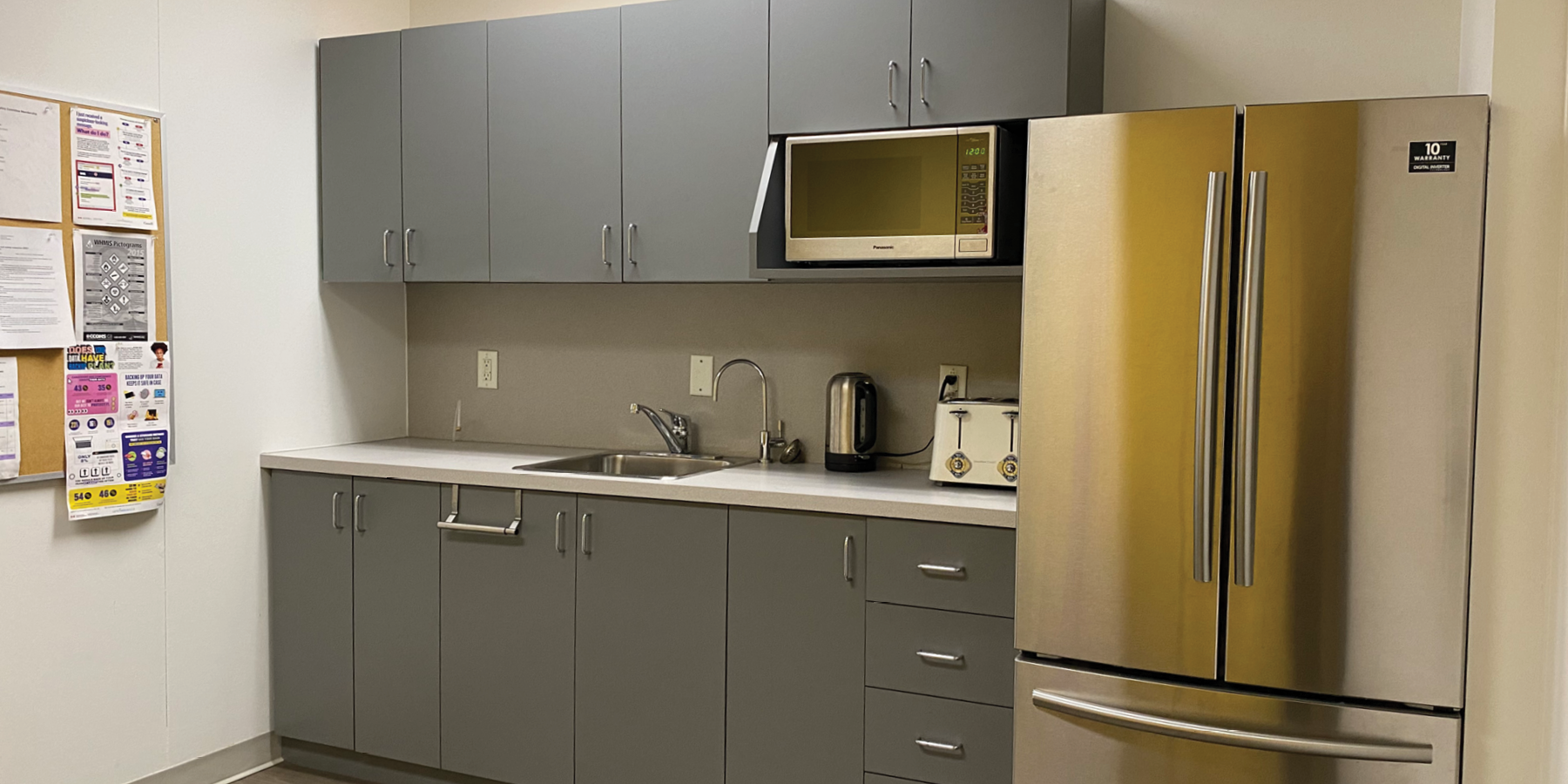 400 University Ave interior view of the kitchen with fridge